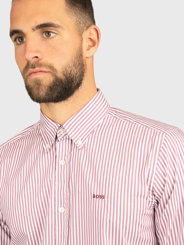 Striped cotton blend long sleeve shirt - 3