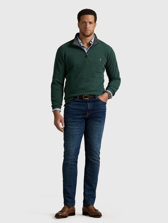 Green sweater with logo detail - 2