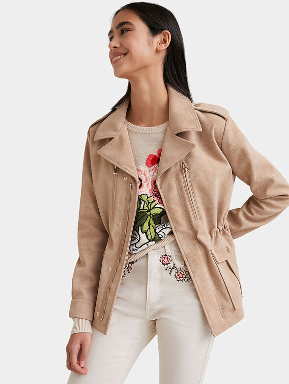 AMAR eco-leather jacket in beige color - 1