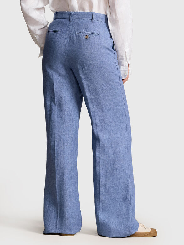 Linen blue pants with edge - 2