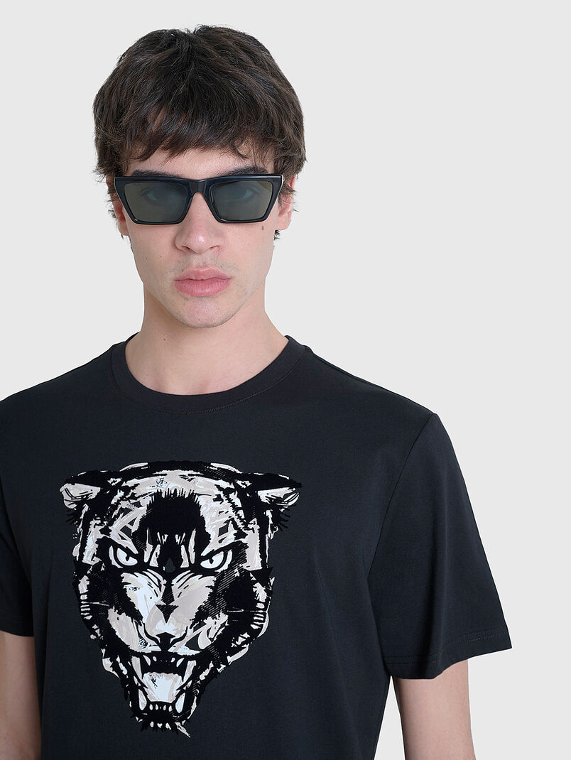 Black T-shirt with print  - 3