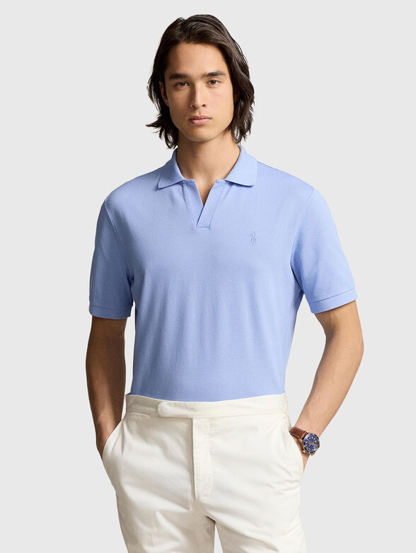 Blue cotton polo shirt - 1