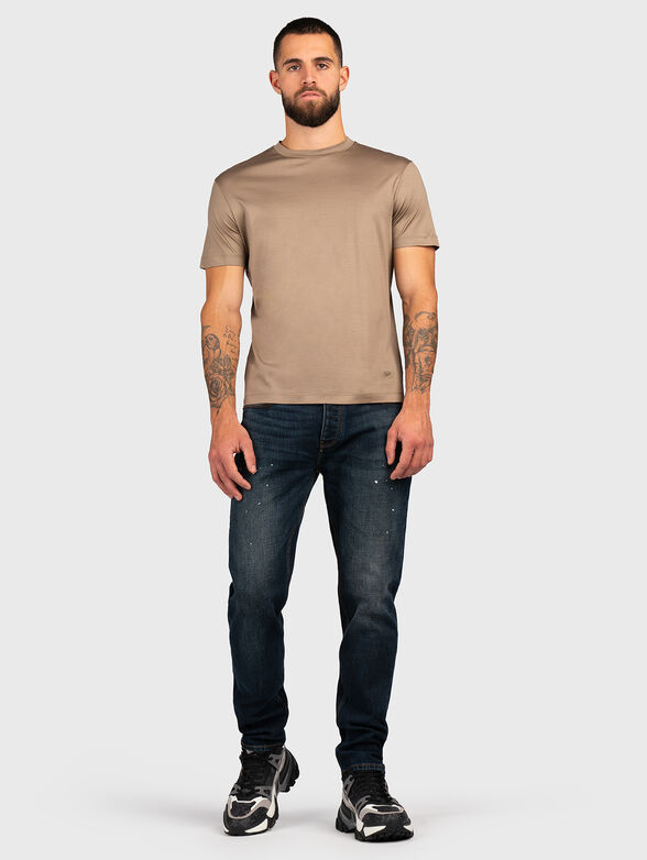 Logo embroidery lyocell T-shirt - 2