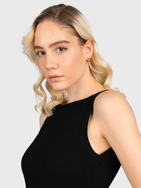 SVEILY black dress with sheer element - 4