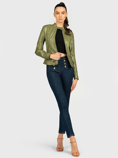 TAMMY Black faux leather jacket - 5