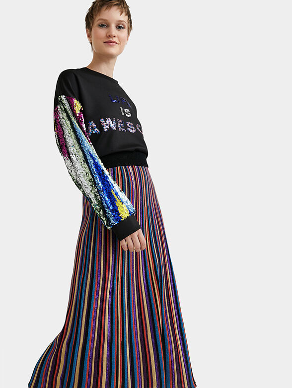 Midi skirt with colorful print - 5