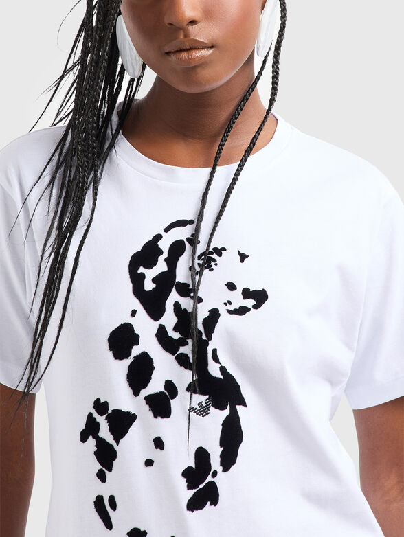 White T-shirt with contrasting print - 3