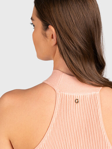 JANICE ribbed dress in green color - 4