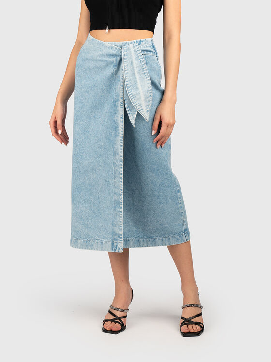 GETARU high-waisted denim midi skirt - 1