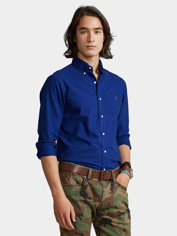 Blue cotton shirt - 1