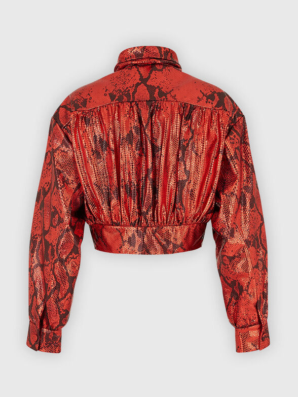 Leather jacket with animal print - 3