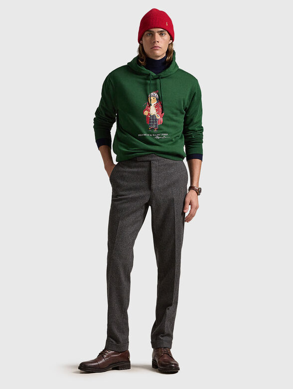 Green sweatshirt with Polo Bear print  - 2