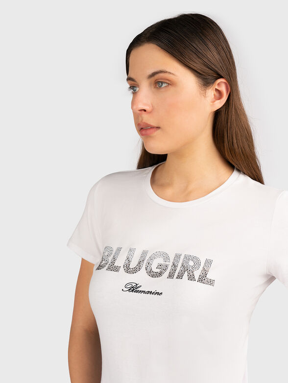 Black T-shirt with rhinestones - 4