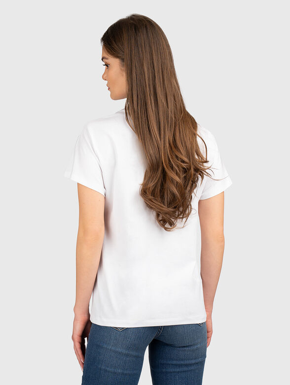 Cotton T-shirt with floral accent - 3