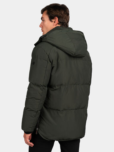 Black padded jacket with hood - 4