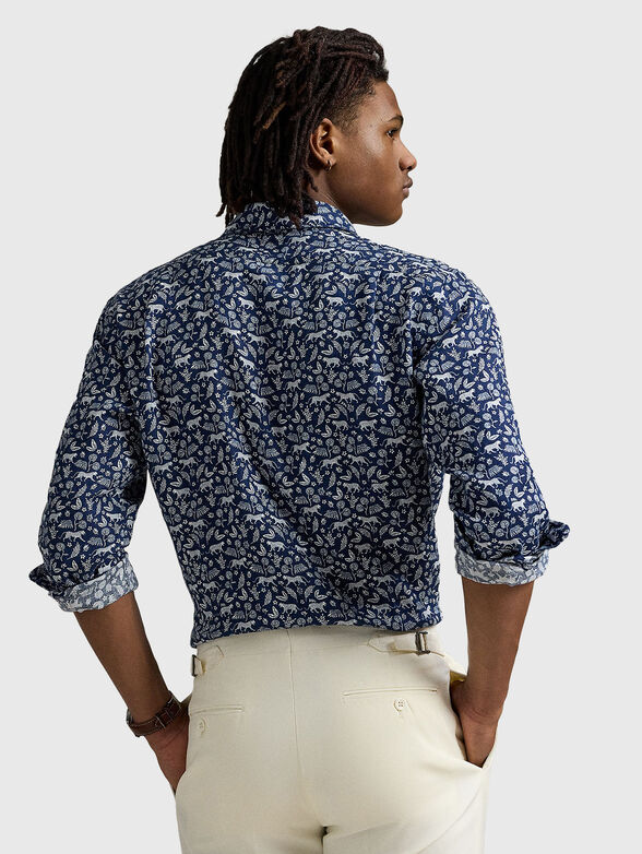 Slim linen shirt with print - 3