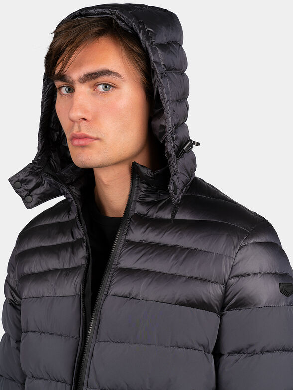 Padded jacket with hood in blue - 3
