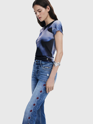 Straight jeans with embroidery - 3