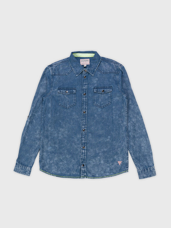 Denim shirt with long sleeves - 1