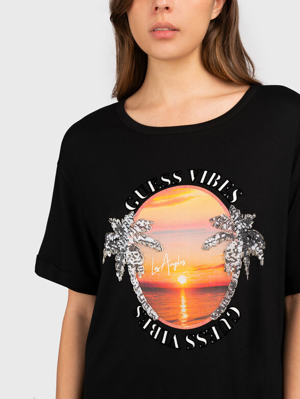 T-shirt dress in black - 3
