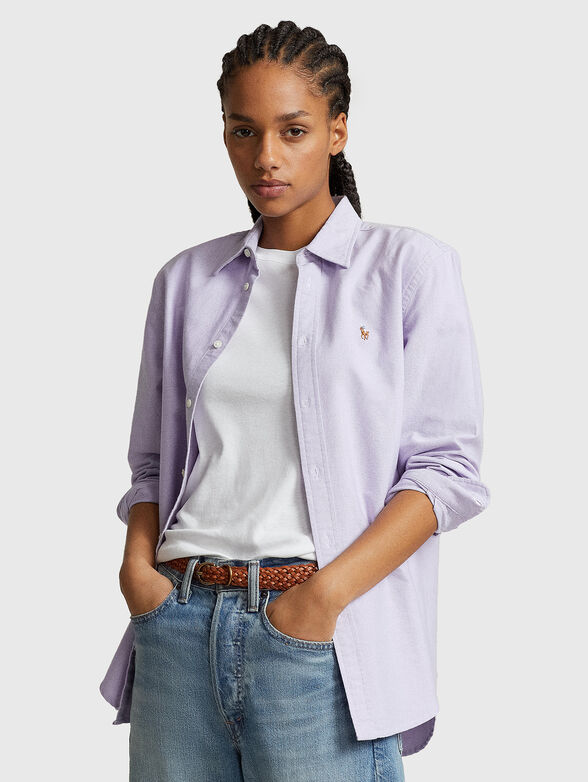 Logo detail shirt in purple  - 3