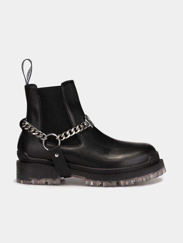 BIKER II ankle boots with chain and metal logo detail - 1