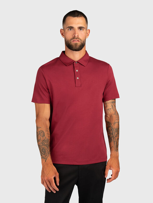 Embroidered logo cotton polo shirt - 1