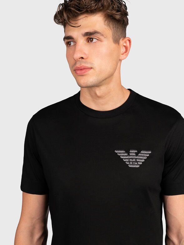 Black t-shirt with logo detail - 3