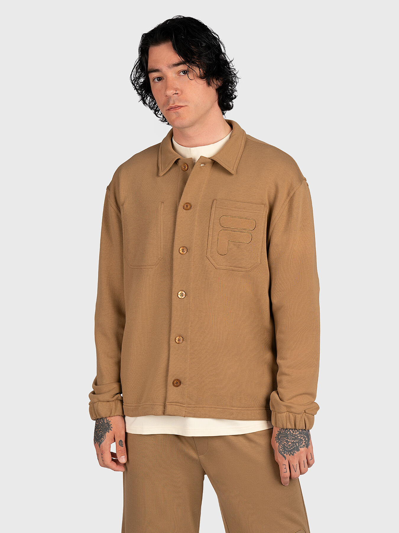 Brown fila shirt clearance
