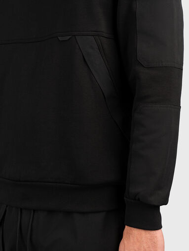 Black sweatshirt from cotton blend - 4