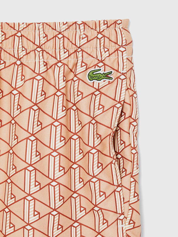 Cotton shorts with logo embroidery - 3