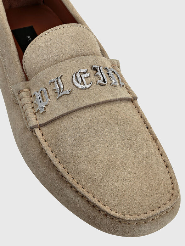 Suede moccasins with logo accent - 3