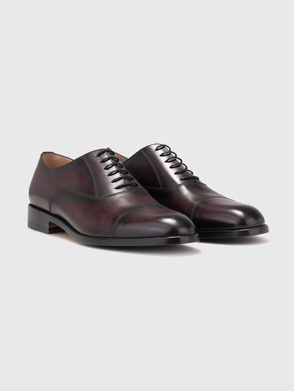 Elegant leather shoes in burgundy - 2