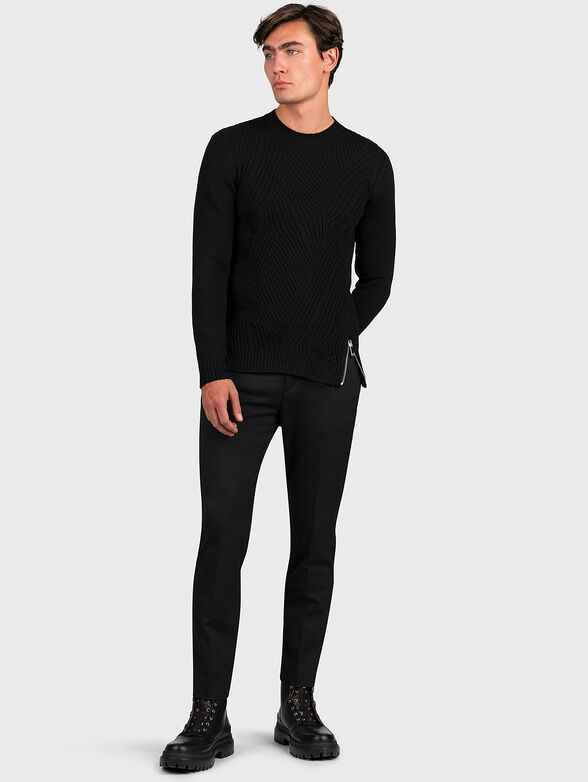 Wool sweater with accent zipper - 6