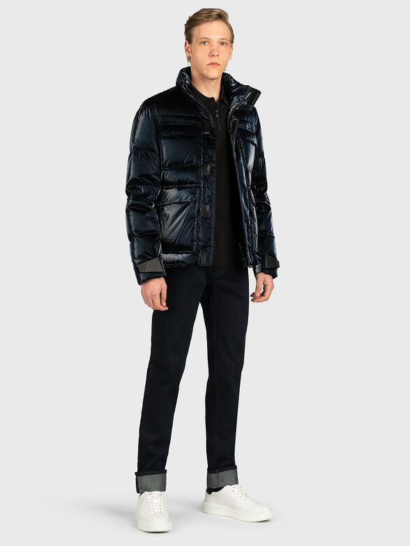 Down jacket in blue color - 1