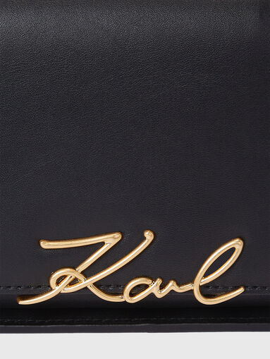 K/SIGNATURE CB black leather bag with gold logo - 4