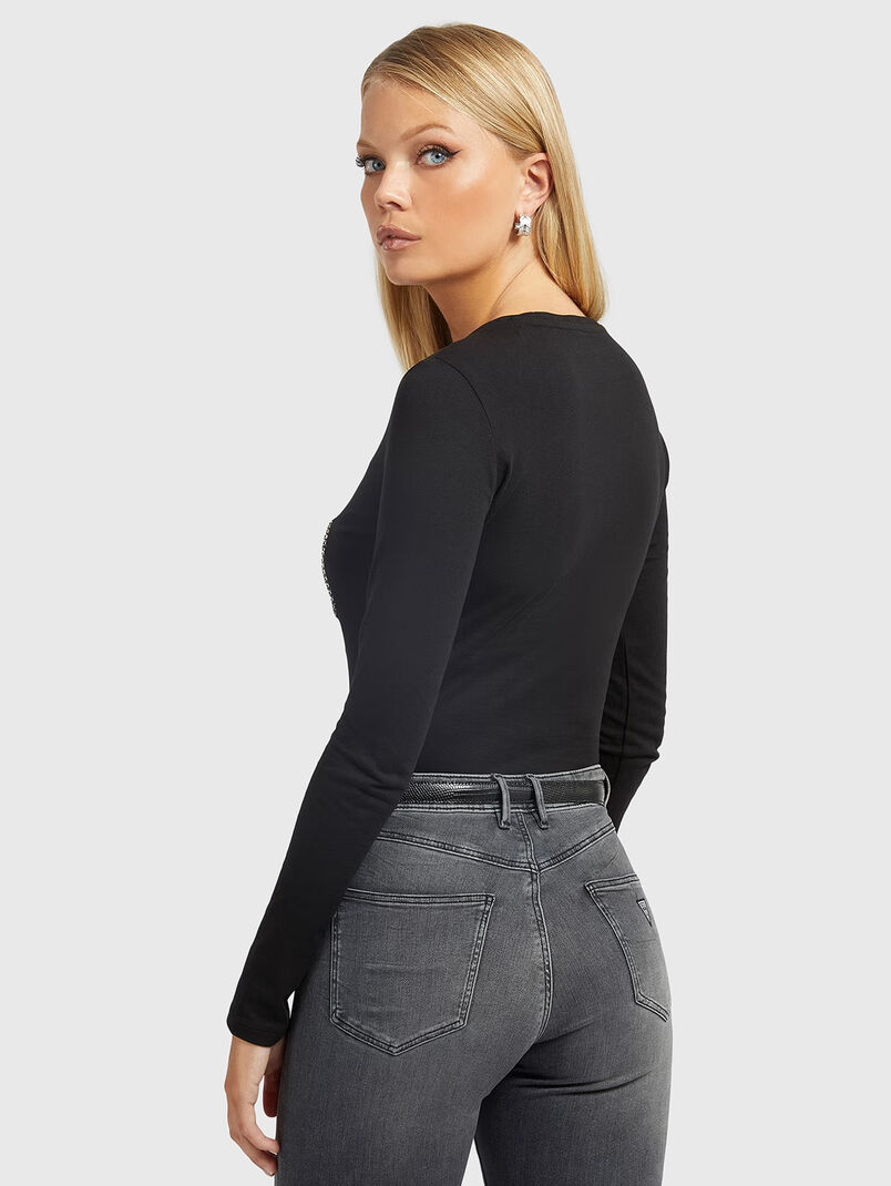 MIRELA black blouse with gemstones - 3