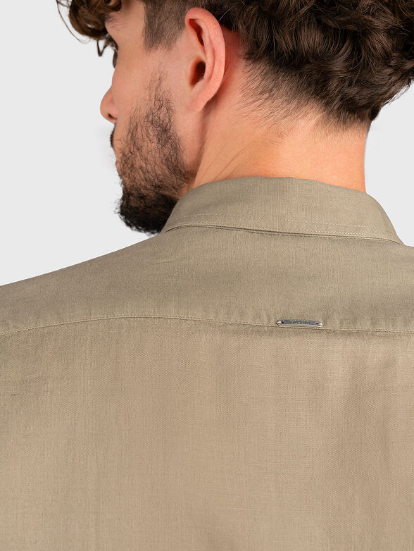 ALICANTE beige shirt in linen blend - 4
