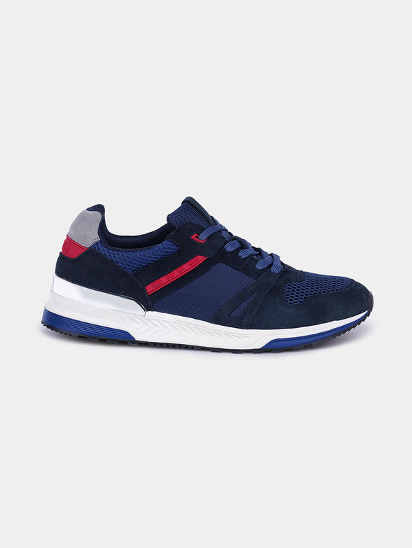 Navy sneakers with suede details - 1