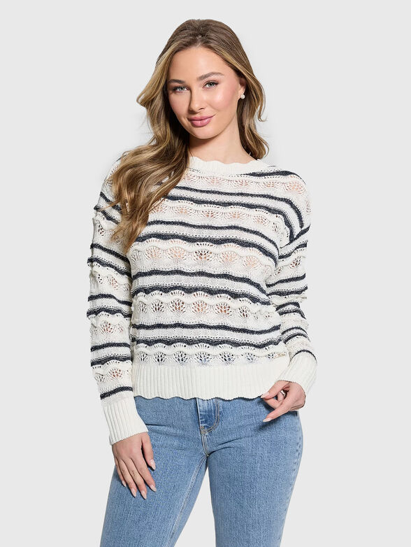 VALERIE striped sweater with openwork motifs - 1