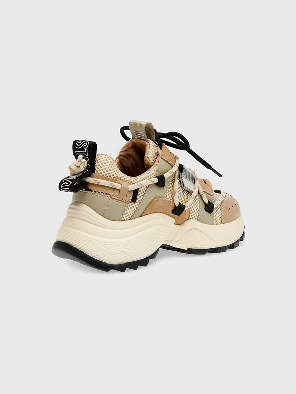 TAZMANIA white sneakers with brown details - 3