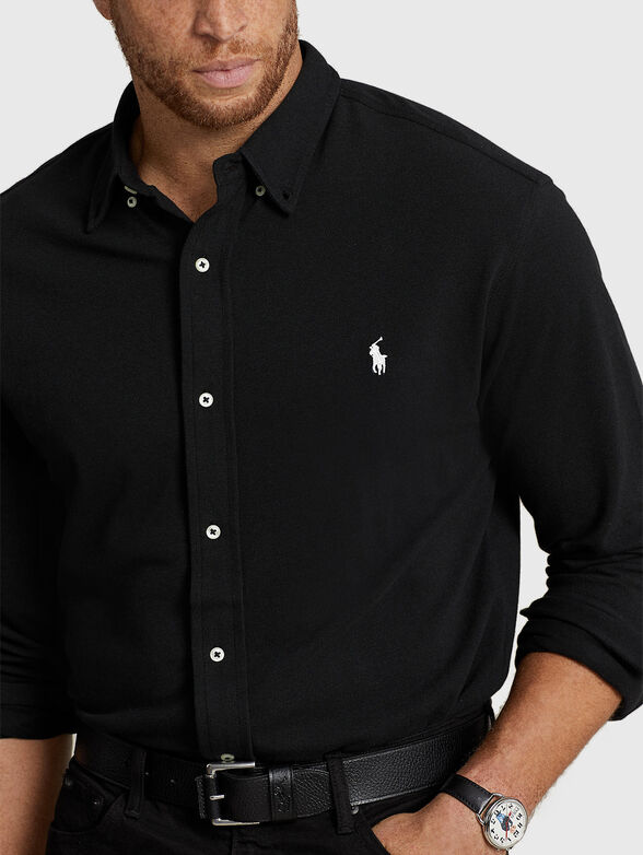 Cotton shirt with embroidered logo - 4