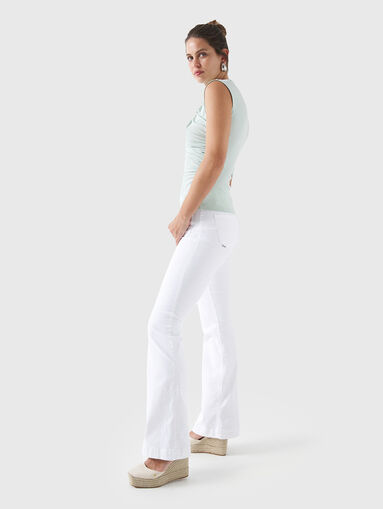 Pale green top with ruffled detail - 4