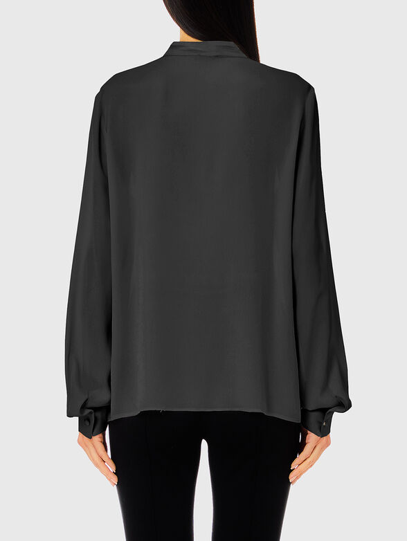 Blouse with V-shaped neckline and logo - 2