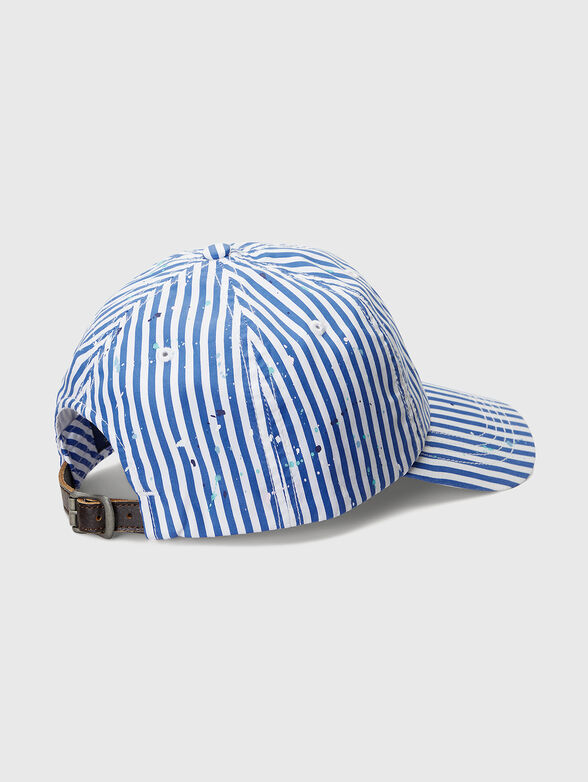 Cotton hat with checkered print and embroidery - 1