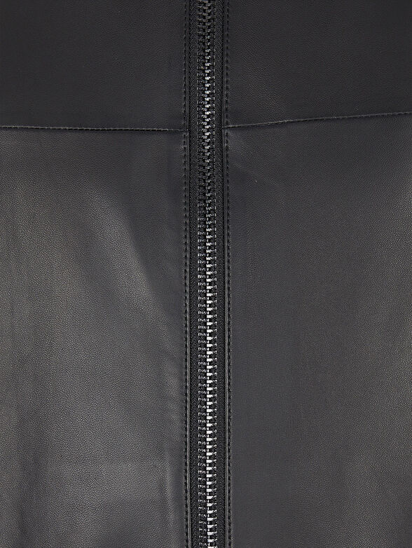Black leather jacket with zip - 3