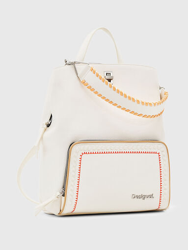 Eco leather backpack with contrasting embroidery - 4