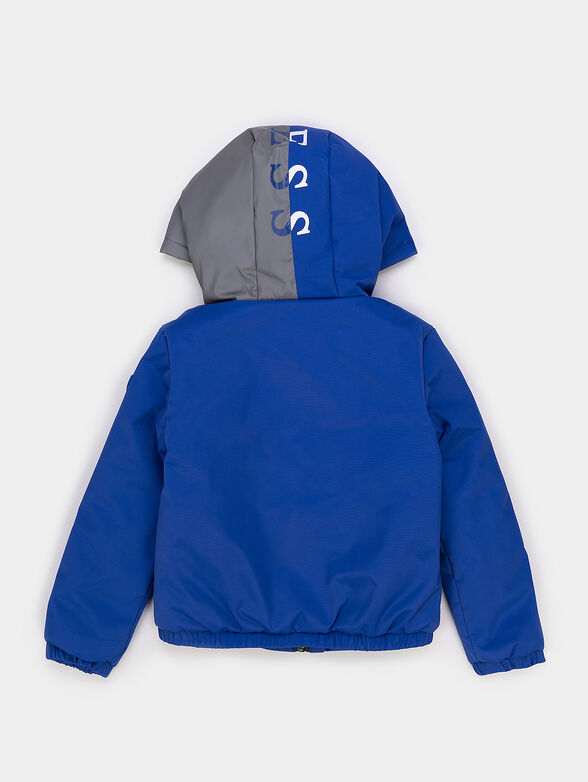 Padded jacket with hood and logo accents - 2