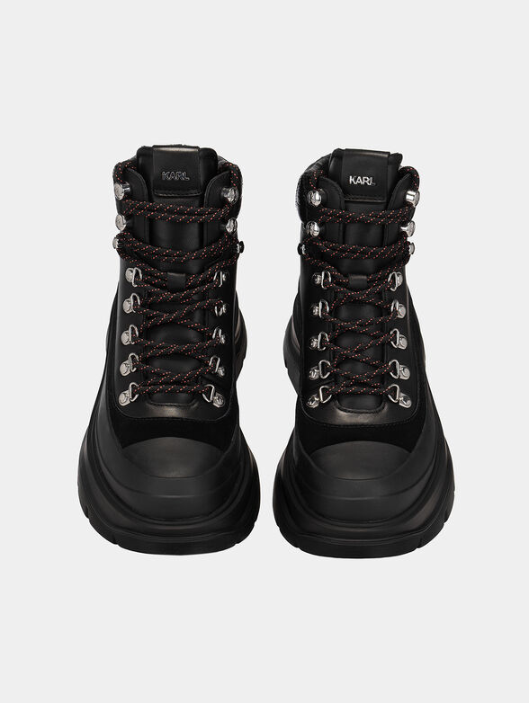 LUNA black ankle boots with ties - 6