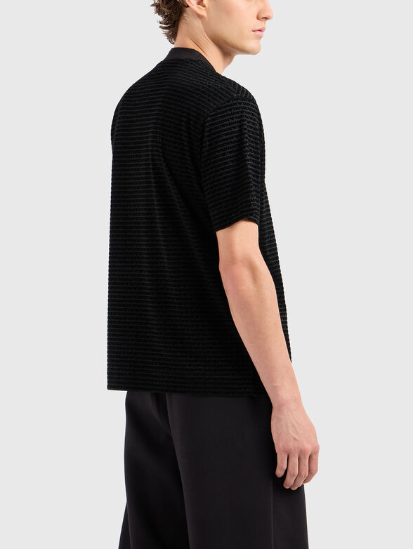 Textured T-shirt with monogram  - 3